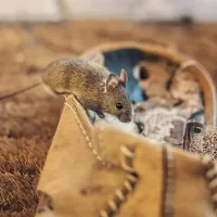 house mouse in shoe