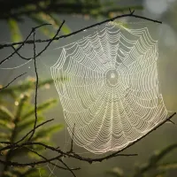 spider web hanging in a tree