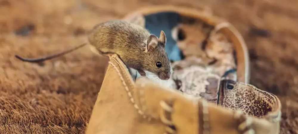 house mouse in shoe
